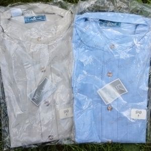 2 men's md button up dress shirts